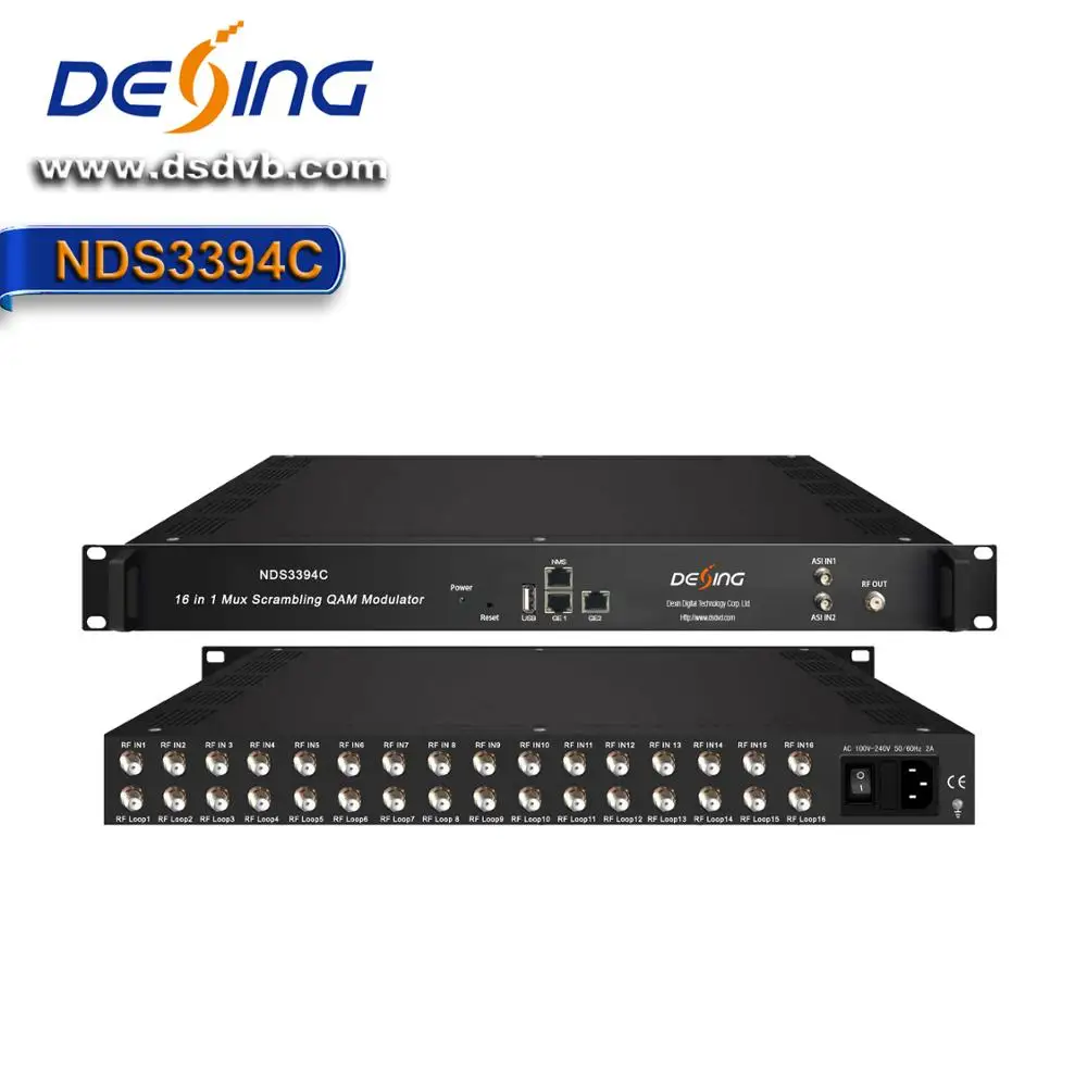 NDS3394C DVB-C/T/(T)/S/S2/S2X/ATSC/ISDB-T to QAM Catv Modulator
