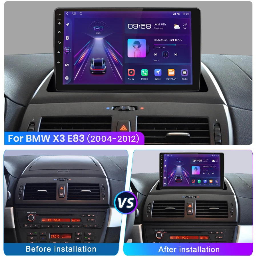 Junsun Wireless CarPlay for Apple Autoradio for BMW X3 E83 2004-2012 Car Radio Stereo Multimedia Android Auto GPS Head Unit