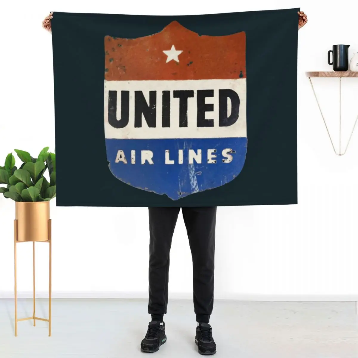 United Air Lines - Vintage Throw Blanket All Weather Soft Throw Blanket for Sofa