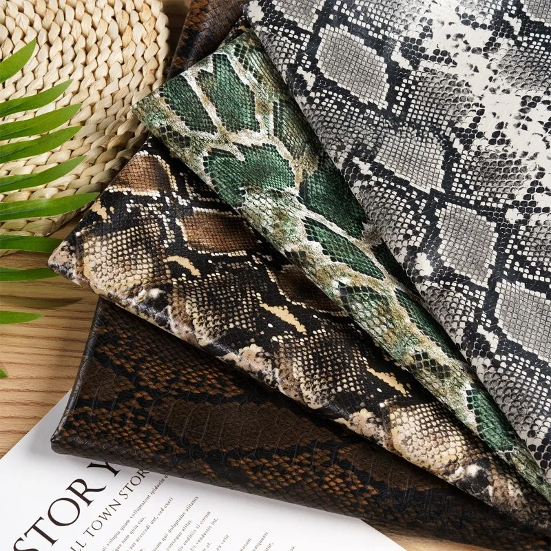 Python Skin Texture PU Leather Fabric, Elastic Leather Material, Designer Fabric for  Clothes, Skirts, Dresses,handmade DIY