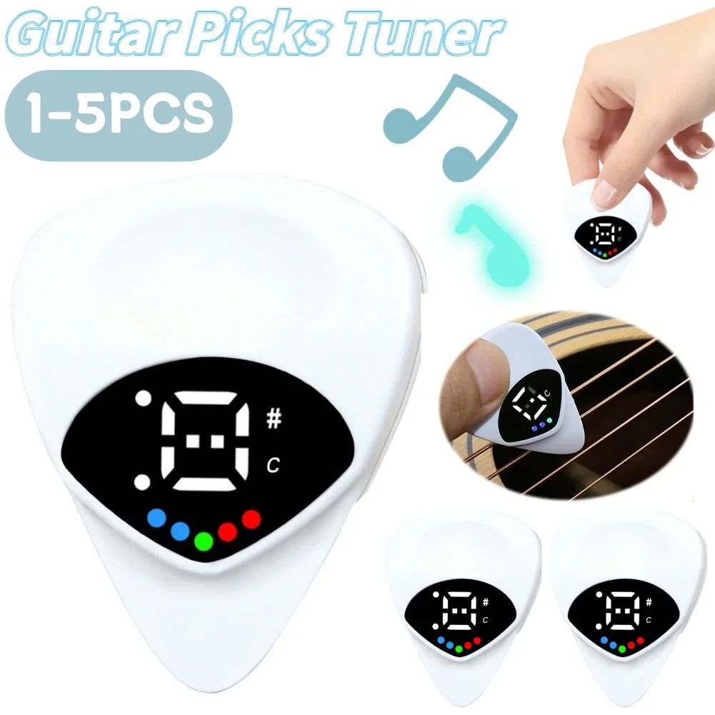 1-5 قطعة يختار الغيتار موالف الغيتار للقيثارات الصوتية والقيثارات الكهربائية 2 في 1 موالف الإلكترونية الرقمية الغيتار الصوتية T