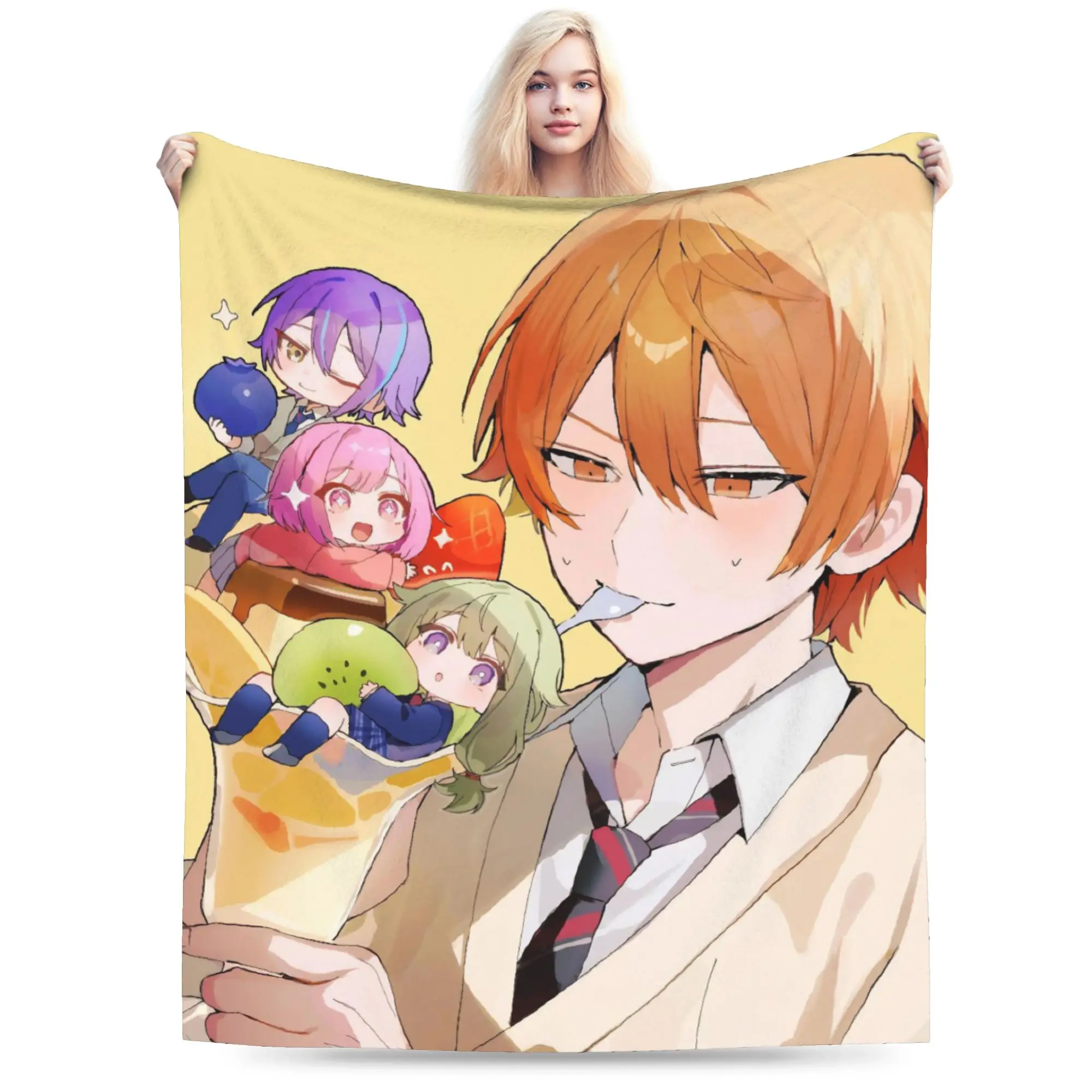 

Плюшевое одеяло Tsukasa Tenma для девочек и мальчиков, фланелевое одеяло для дивана-кровати, мягкое покрывало индивидуального качества, идея подарка