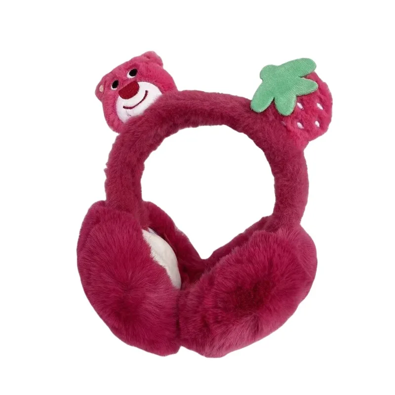 Disney Lotso cartoon cute three-dimensional plush doll earmuffs winter riding windproof and warm student ear warmer holiday gift