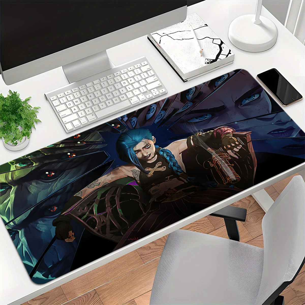 Jinx Anime Gaming Mouse Pad Large Computer Office Game Table Mats XXL 90x40cm Rubber Anti-slip Keyboard Mousepads Long Desk Pads