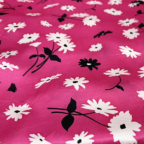 

2M/3m/5m Pink flower wide silk cotton satin material mulberry silk-blended clothing dress skin-friendly breathable textile