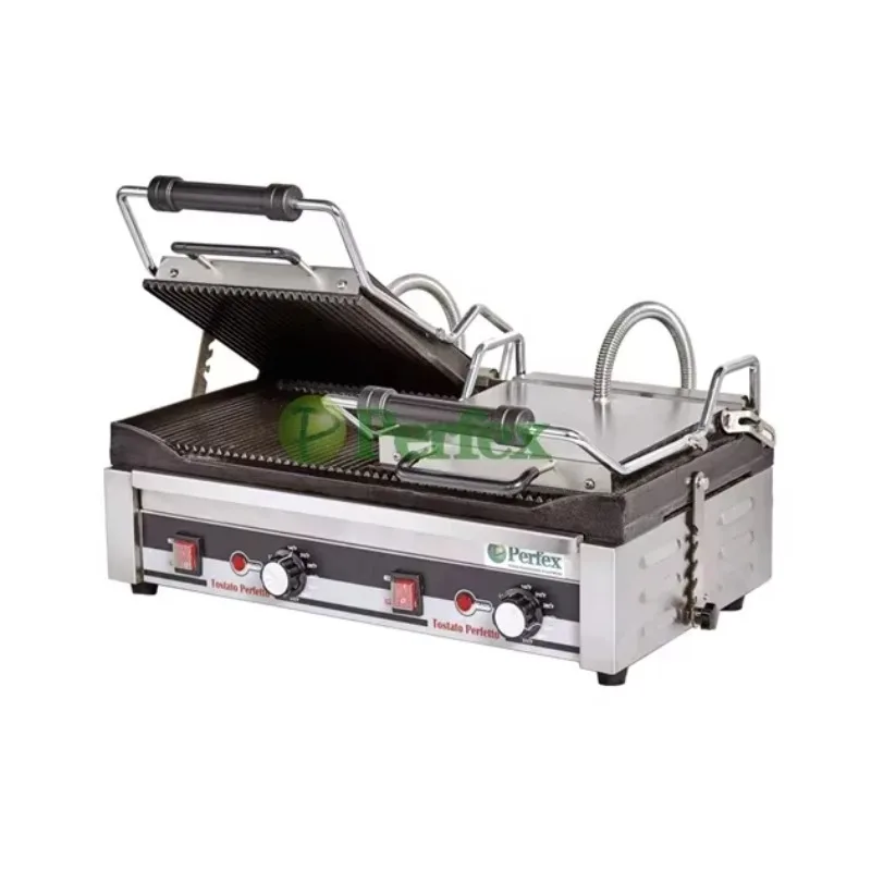 2025Perfex Brand CPG-280D Panini Grill Panini Sandwich Maker Cast Iron with Enamel 220v Professional High Quality 560X445X275 CN