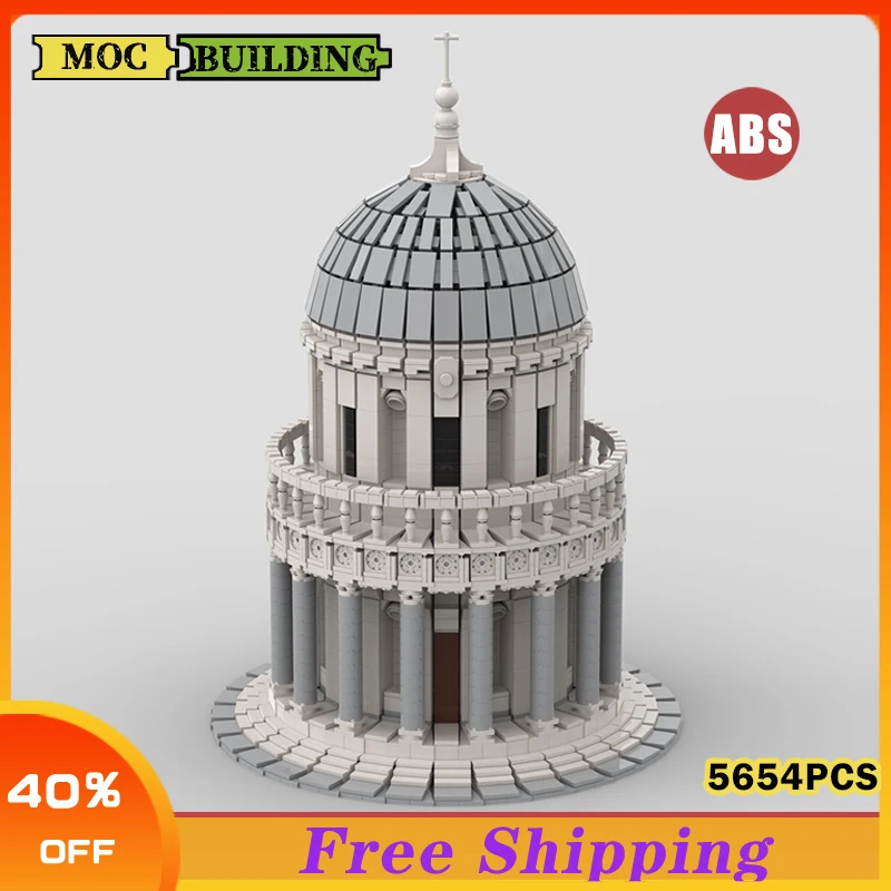 MOC Retro Bramante's Tempietto Building Block Modular Kit Medieval Castle Rome Villa Brick Model Kid Puzzle Toys Gift