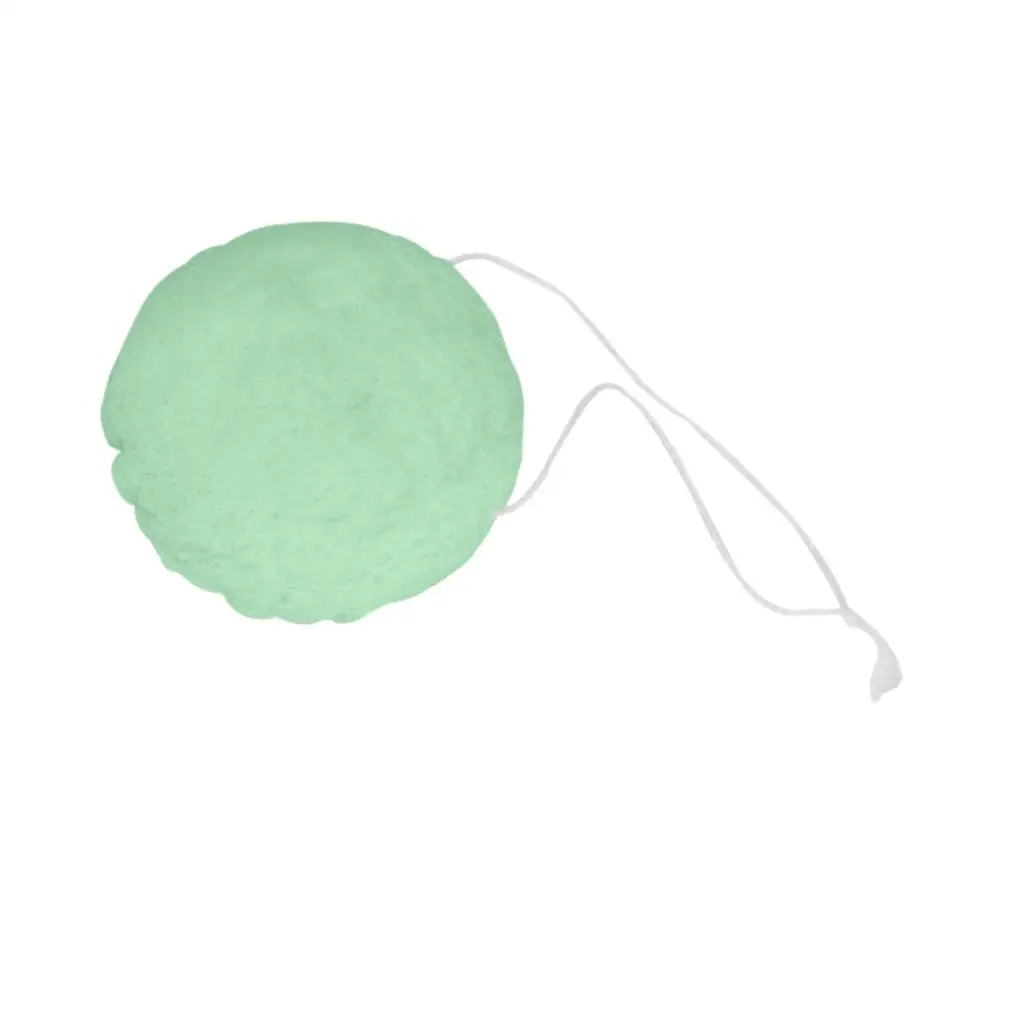 Green Tea Konjac Face Washing Puff Sponge Cleanser Pad for Women Soft Natural Fiber Exfoliator Tool for Shrinking Pores and