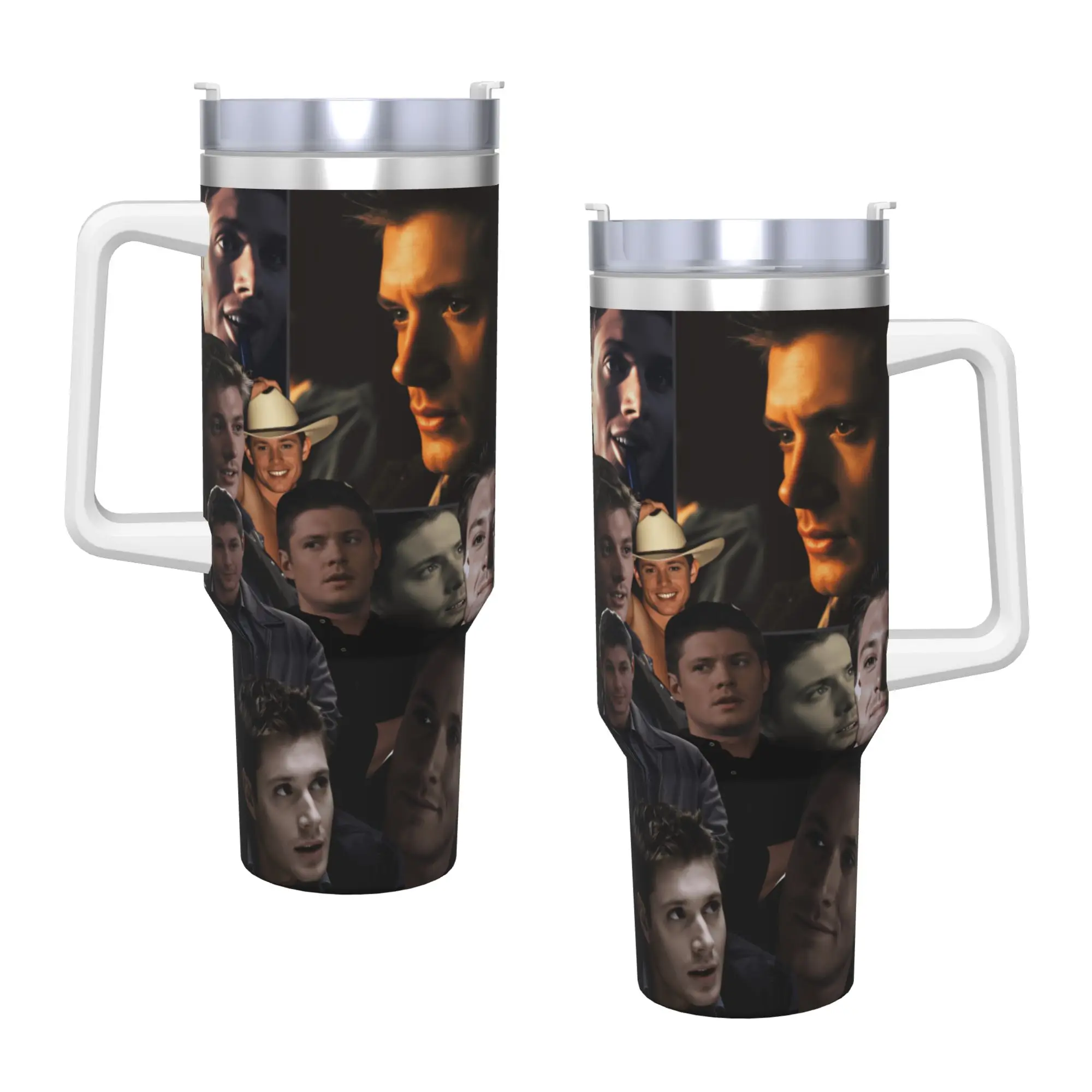 Sam Winchester Supernatural Collage Printed Stainless Steel Tumbler  Travel Mugs Cup Large Capacity Tea Water Bottle