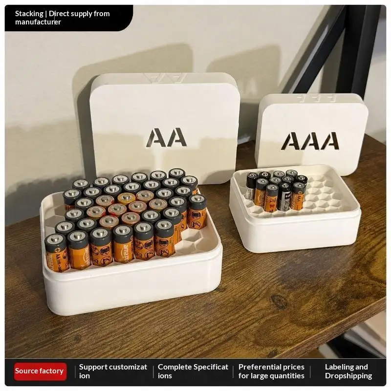 27 Slots 3D Printed Honeycomb Battery Storage Box Fits AA AAA Large Capacity Home Organizer Holiday Gift