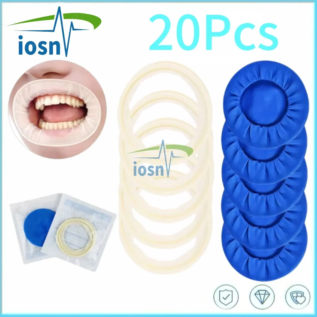 10Pcs Dental Disposable Rubber Sterile Mouth Opener Oral Cheek Expander Retractor Rubber Retractor Rubber Barrier Dentistry