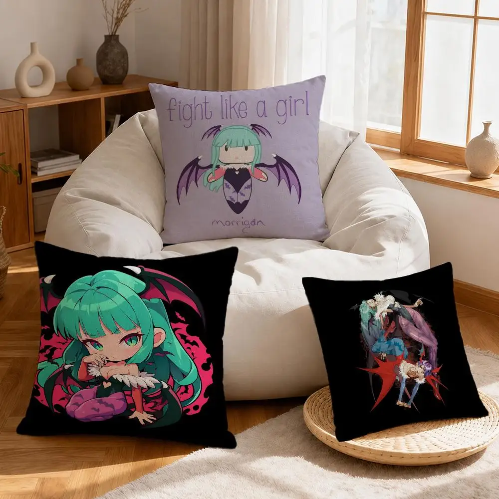 Game Morrigan Aensland Cushion Cover Linen Anti-Mite Antibacterial Cushion Cover Invisible Zipper Sofa Decor