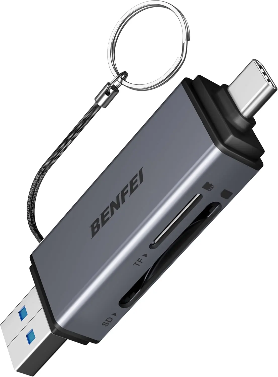 USB C to SD Micro SD Card Reader Dual Slot for iPhone 15 Pro, MacBook, iPad, Samsung Galaxy and More