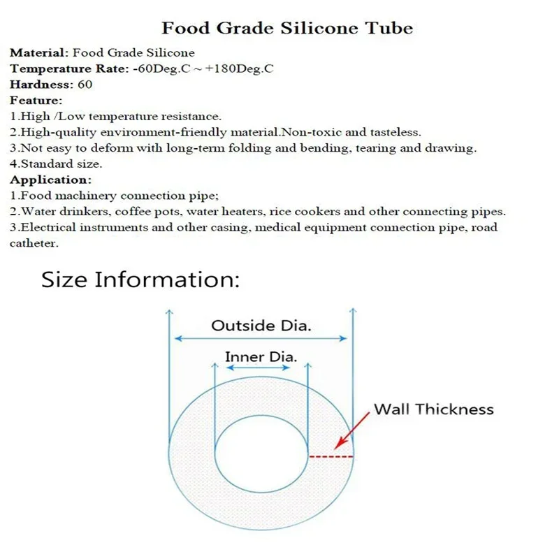 1 meter Peristaltic Pump Silicone Hose Transparent ID 0.8mm~25.4mm OD 3mm~35mm Food Grade Soft Flexible Pipe Water Tube