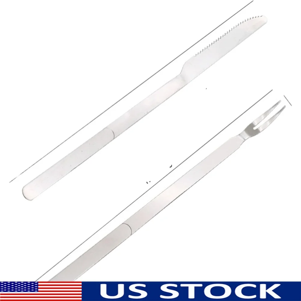 

Ceramic Cookware Stainless Steel Grill Set Long Handle BBQ Cutlery Outdoor Steak Lamb Leg Tools Rust Resistant Cooking
