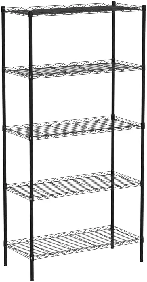 

5-Shelf Shelving Unit with Shelf Liners Set of 5, Adjustable, Metal Wire Shelves