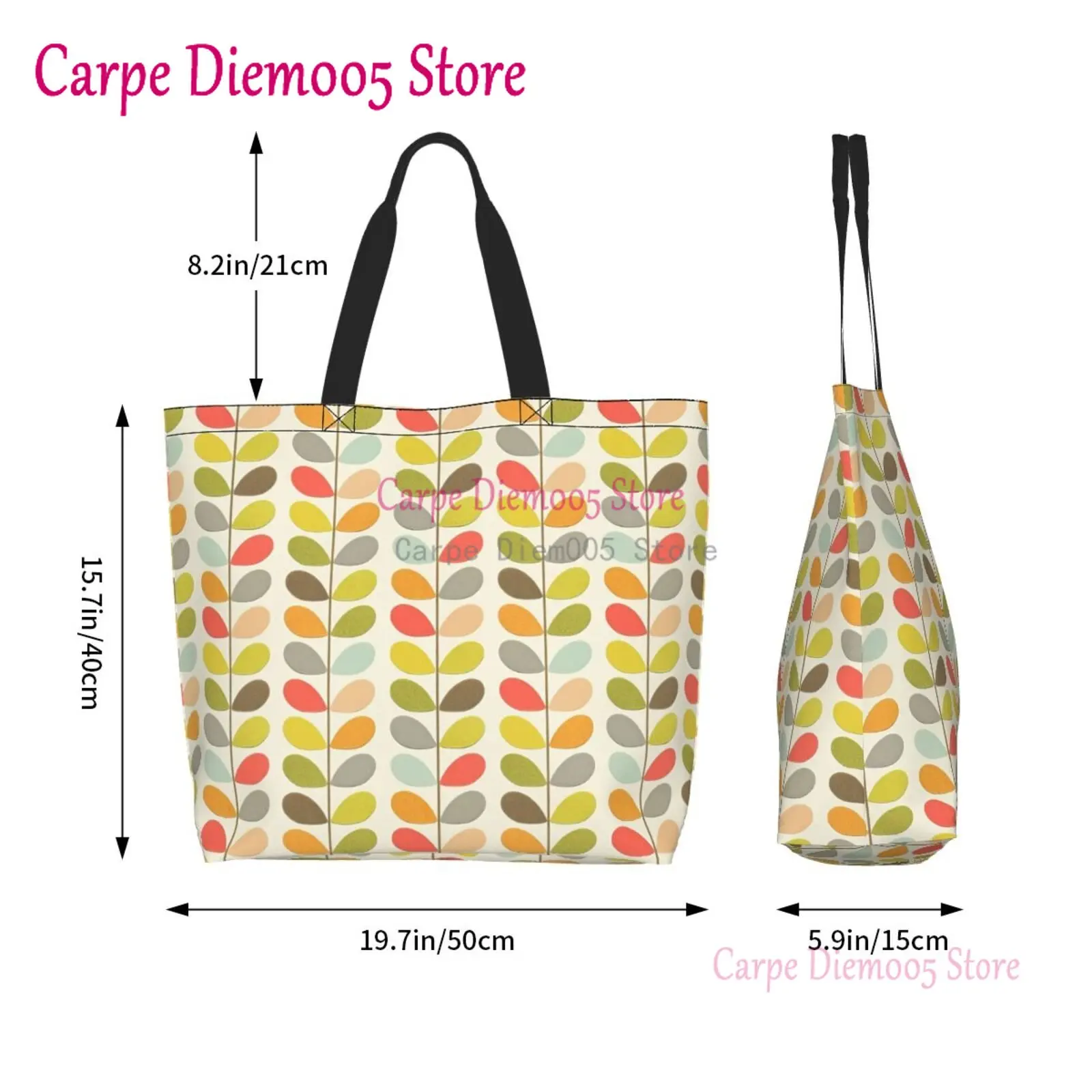 Bolsa de ombro feminina Orla Kiely sacola de compras de grande capacidade para mulheres