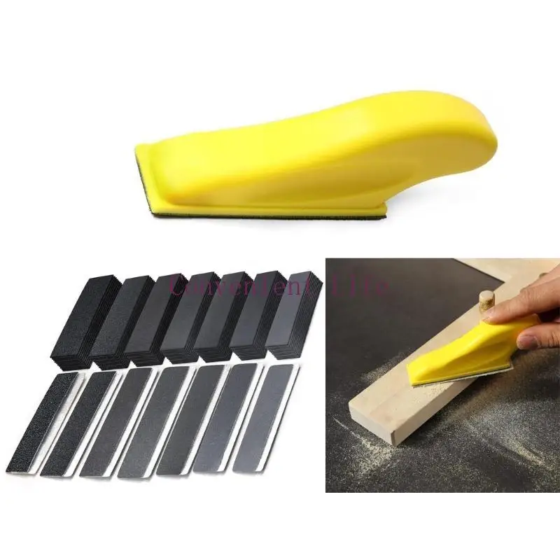 

L1EE 71pc Sandpaper Sanding Block Tool for Smoothing and Refinishing Woodworking Grits 80,120,180,240,400,600 Detail Tool