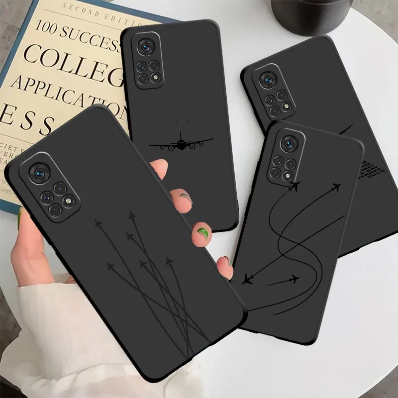 phone Cases for Mi Poco X3 NFC M5 X4 GT case 14 12T 11 9C F5 C40 10T Pro x3 funda Antiscratch cover Altitude Aircraft Line Art