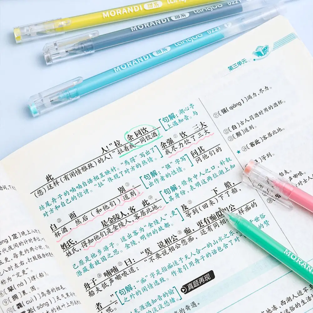 مجموعة أقلام حبر هلامية متعددة الألوان موراندي ، بطانة علامات عتيقة ، قلم حبر جاف كاواي ، أدوات مكتبية للمدرسة والمكتب ، رمادي ، جديد