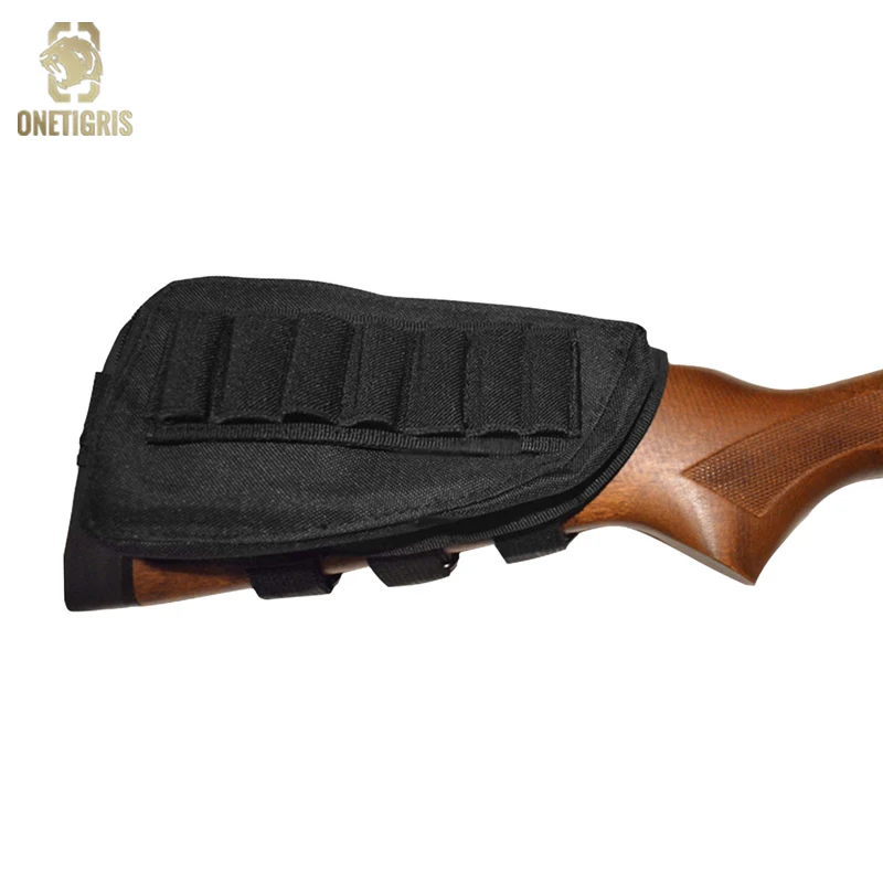 ONETIGRIS Tactical Rifle Shotgun Buttstock Cheek Rest 12 Gauge 5/7 Round Ammo Shell Nylon Stick Magazine Pouch Holder Bandolier