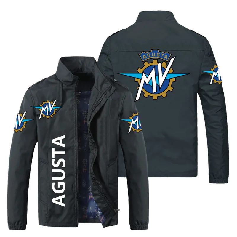 MV Augusta logo men's stand collar sports business casual outer wear youth fashion jacket