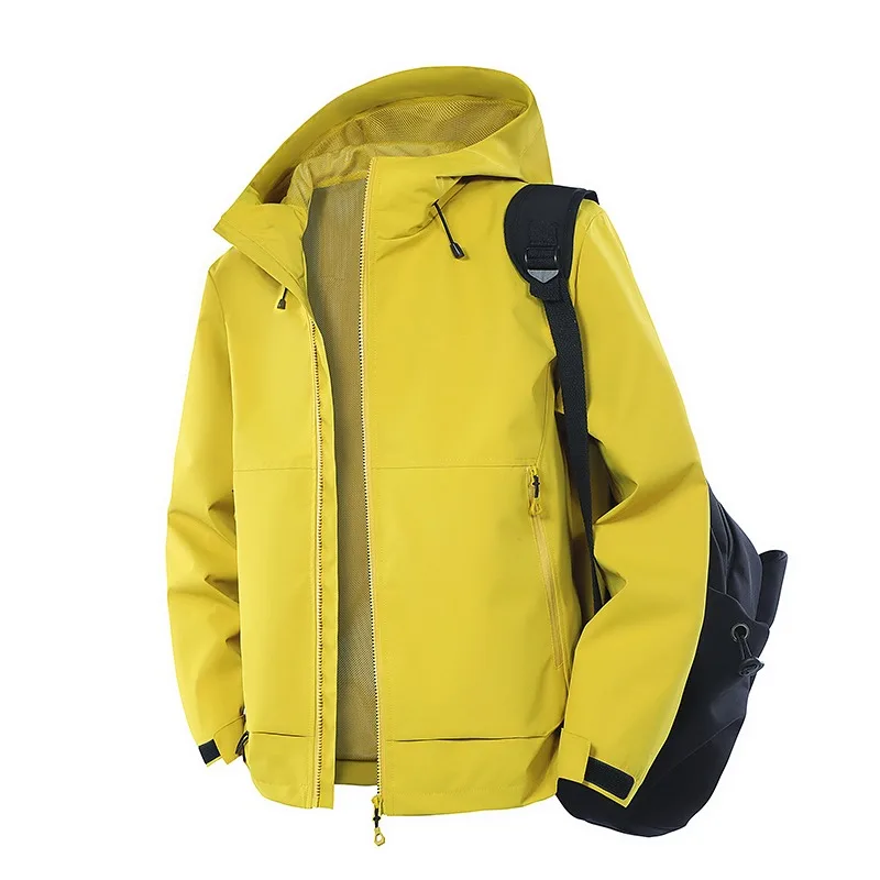 

Hooded Jacket Men's Fashion Trendy Men's Jacket Spring and Autumn Jacket Warm Zipper Pocket Top