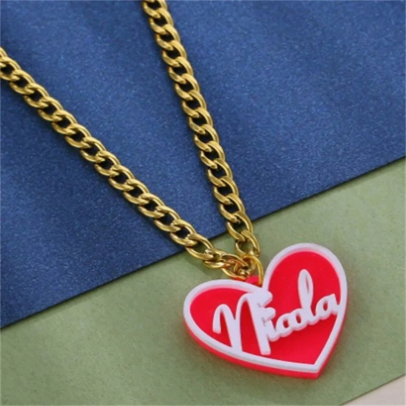 Customized Dual Color Acrylic 3D Cuban Chain Necklace Personalized Men's And Women's Fashion Accessories Jewelry Gifts