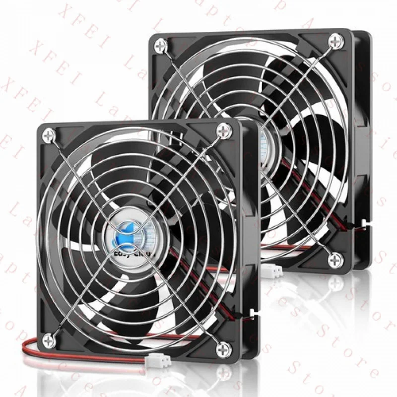 F 2pcs 120x120x25mm 12V 2-Pin DC Computer Case Fan 1800RPM Dual Ball Bearing 2.4 w