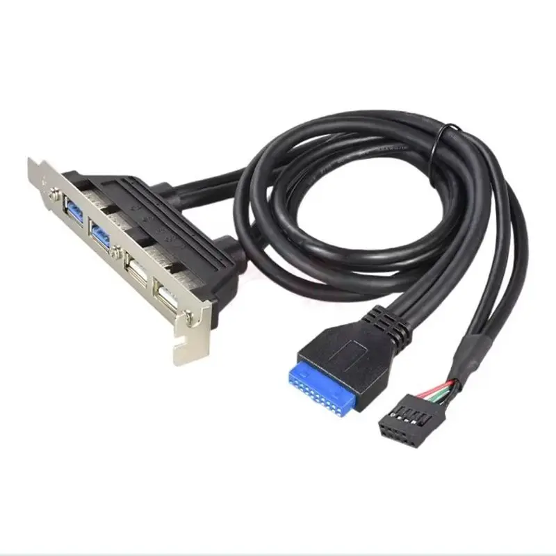 Karta rozszerzeń 2-w-1 50 cm USB 3.0 + USB 2.0 do obudowy, karta rozszerzeń PCI, 2-portowa 2.0 + 2-portowa 3.0, podwójny interfejs — zdjęcie produktu 3