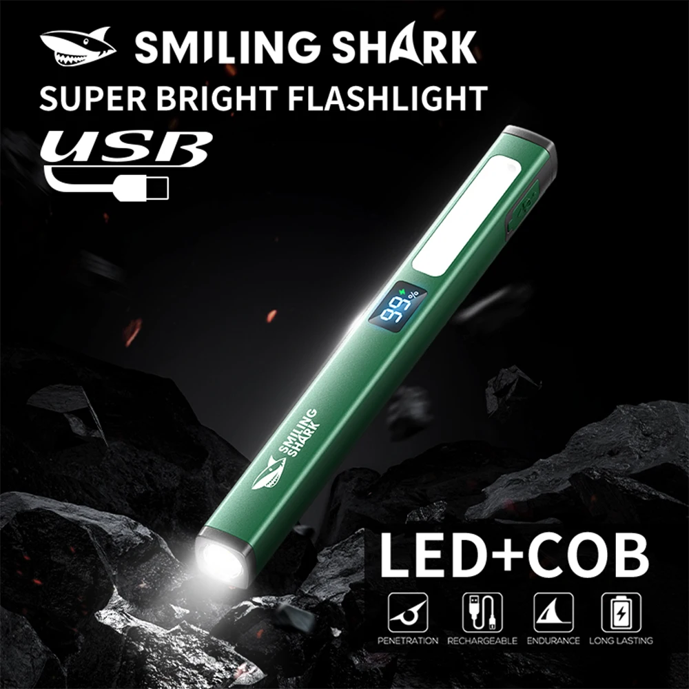 

1 шт. фонарик Smilingshark GZ-5112, фонарик с регулируемой яркостью, перезаряжаемый фонарик для экстренной помощи, кемпинга