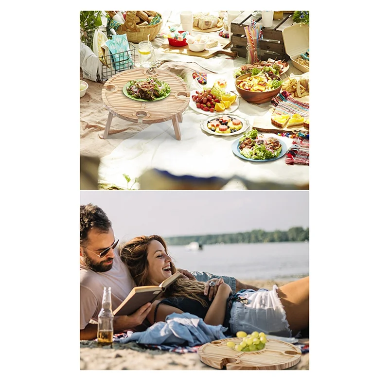 

ABMI-деревянный складной стол для пикника на открытом воздухе, портативная стойка для бокалов для вина 2 в 1, складной стол, стойка для бокалов для вина, поднос для пикника,