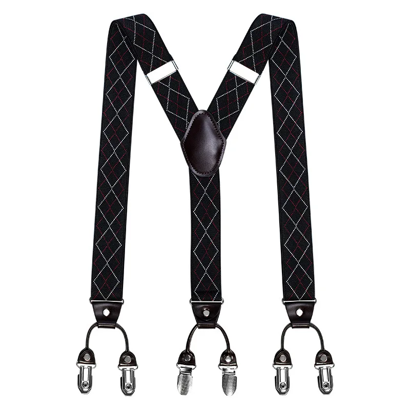 

Vintage Adjustable Suspenders for Men 3.5cm Wide 6 Bronze Hook Clips Heavy Duty Big Tall Trouser Braces Straps Accessories Yk2