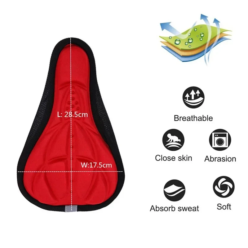 1/2/3/4Pcs Bicycle Saddle 3D Soft Bike Seat Cover Comfortable Foam Seat Cushion Cycling Saddle For Bicycle Bike Accessories view 2