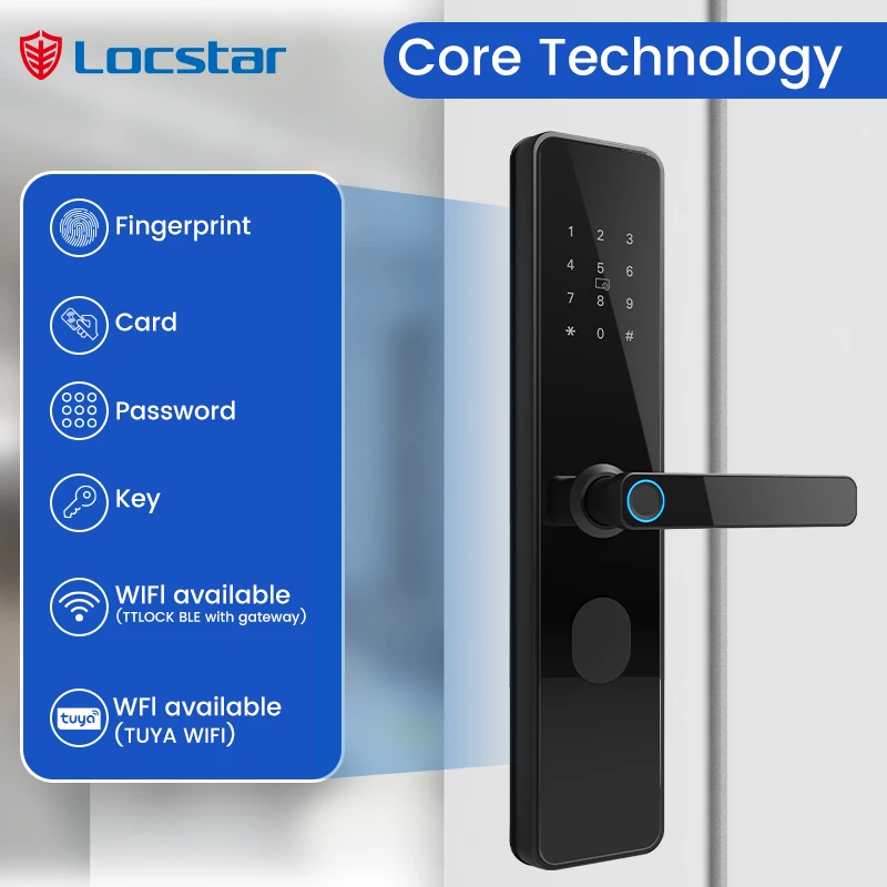 Security Electronic Fechadura Digital Cerradura Intelligent Fingerprint Biometric Smart Keyless Entry Door Lock