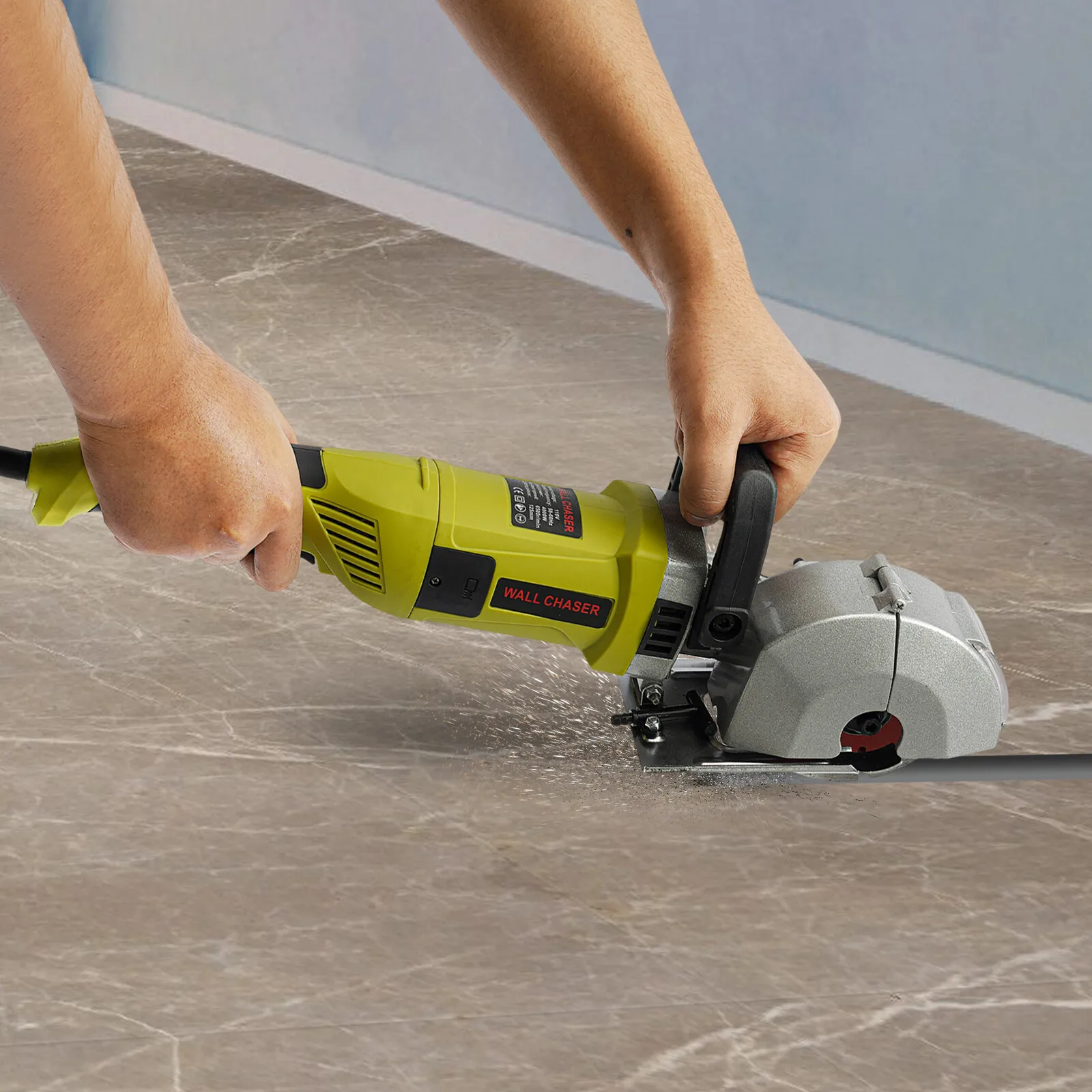 4000W 360 °   벽 홈파기 도구, 1.18인치 조절 가능한 깊이/폭으로 정밀한 콘크리트 절단 가능