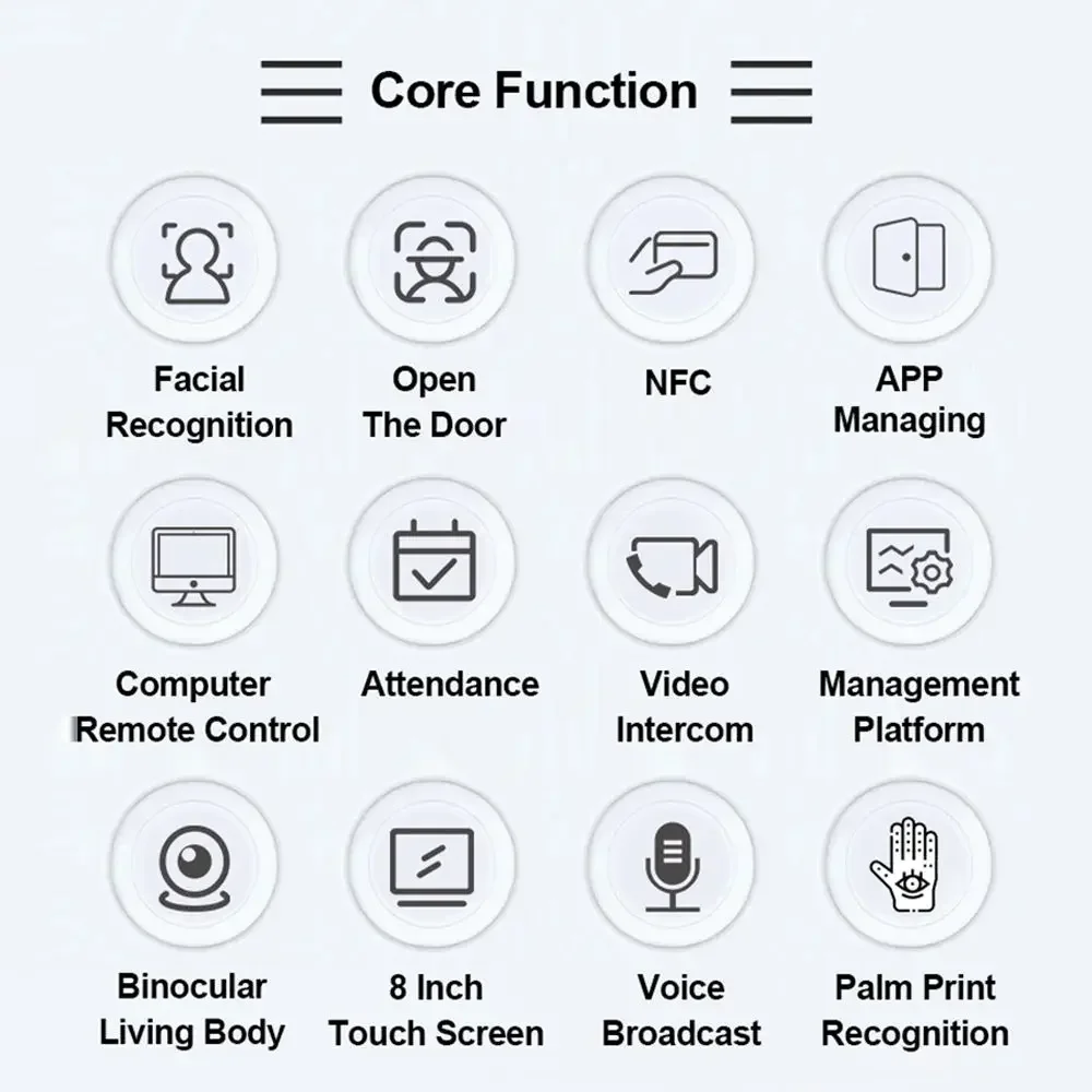 Android-Drehkreuz, biometrische Gesichtserkennung, QR-Code, Zugangskontrollleser, Touch-Display, GSM, RFID, Zugangssystem für Türsteuerung