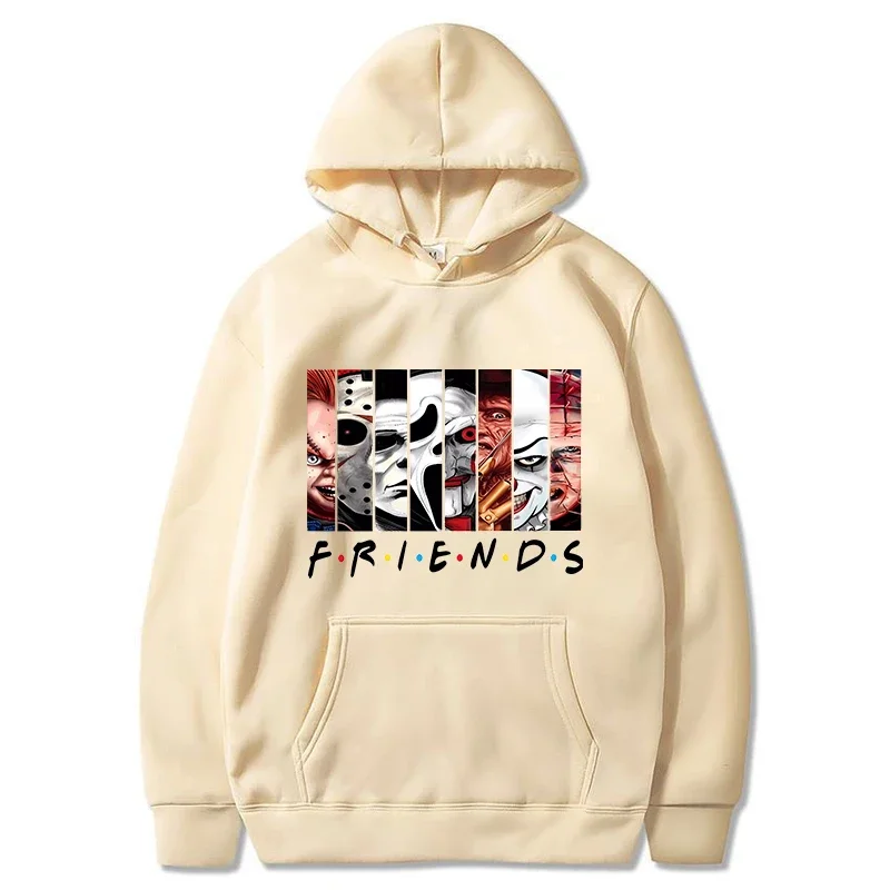 Halloween Friends Hoodies Men Fashion Long Sleeve Horror Sweatshirts Women Novelty Movie Casual Harajuku Pullovers Sudaderas