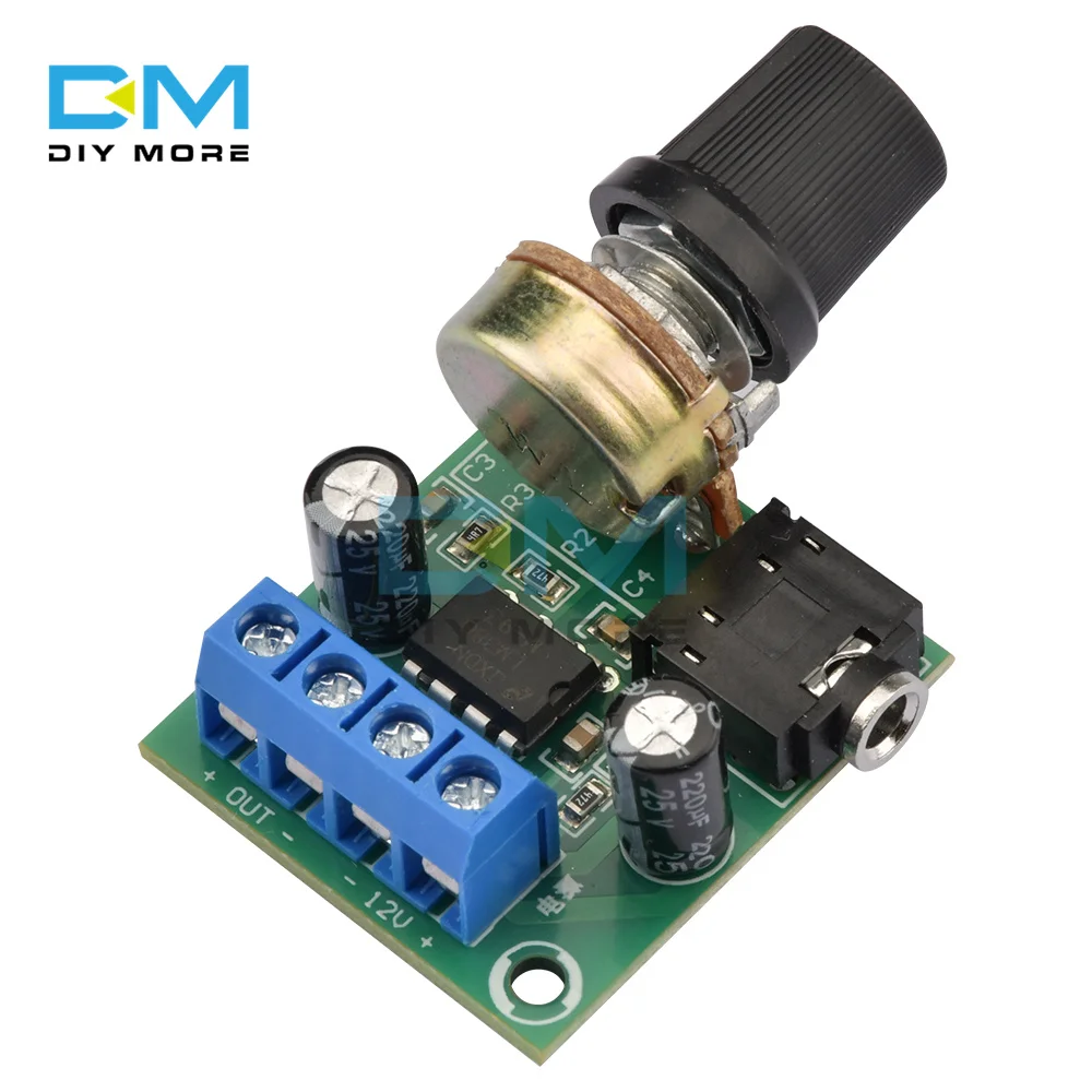 LM386 Mono Mini Power Amplifier Board YX1667 DC 3-12V Adjustable Volume Audio Amplifier Module