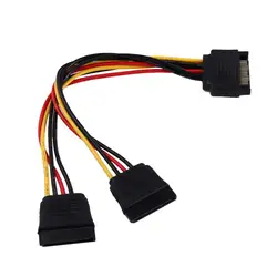 SATA II Hard Disk Power 15Pin SATA Male To 2 Female 15Pin Power HDD Splitter High Quality Y 1 To 2 Extension Cable 20CM