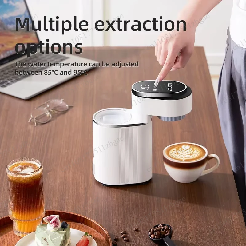 110V/220V Compact Mini Travel Coffee Machine Portable Italian Coffee Machine - Cold and Hot Dual-Extraction Espresso Machine