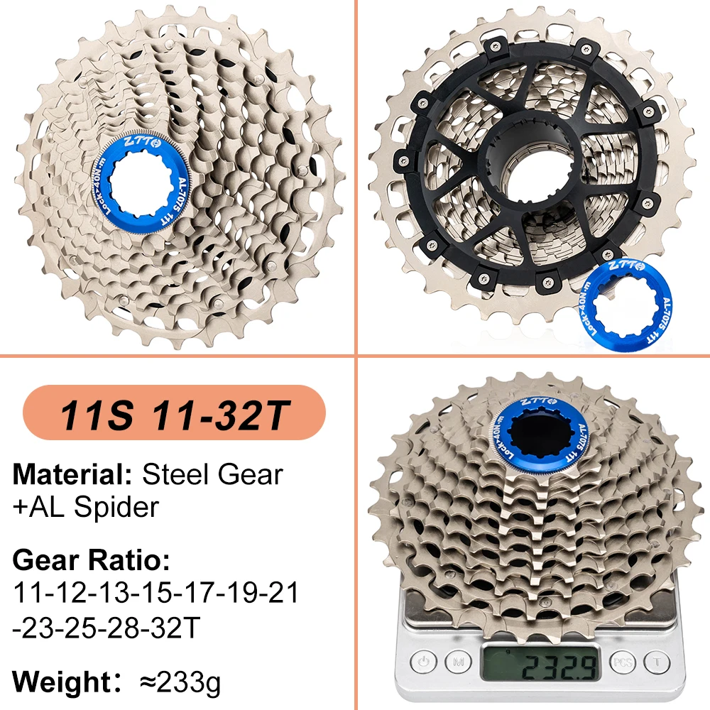 ZTTO Road Bike 11 Speed ULT Cassette HG Freehub 11-28T Gravel Bicycle 11-36T 11Speed 34T UltraLight K7 11V 11s 32T CNC