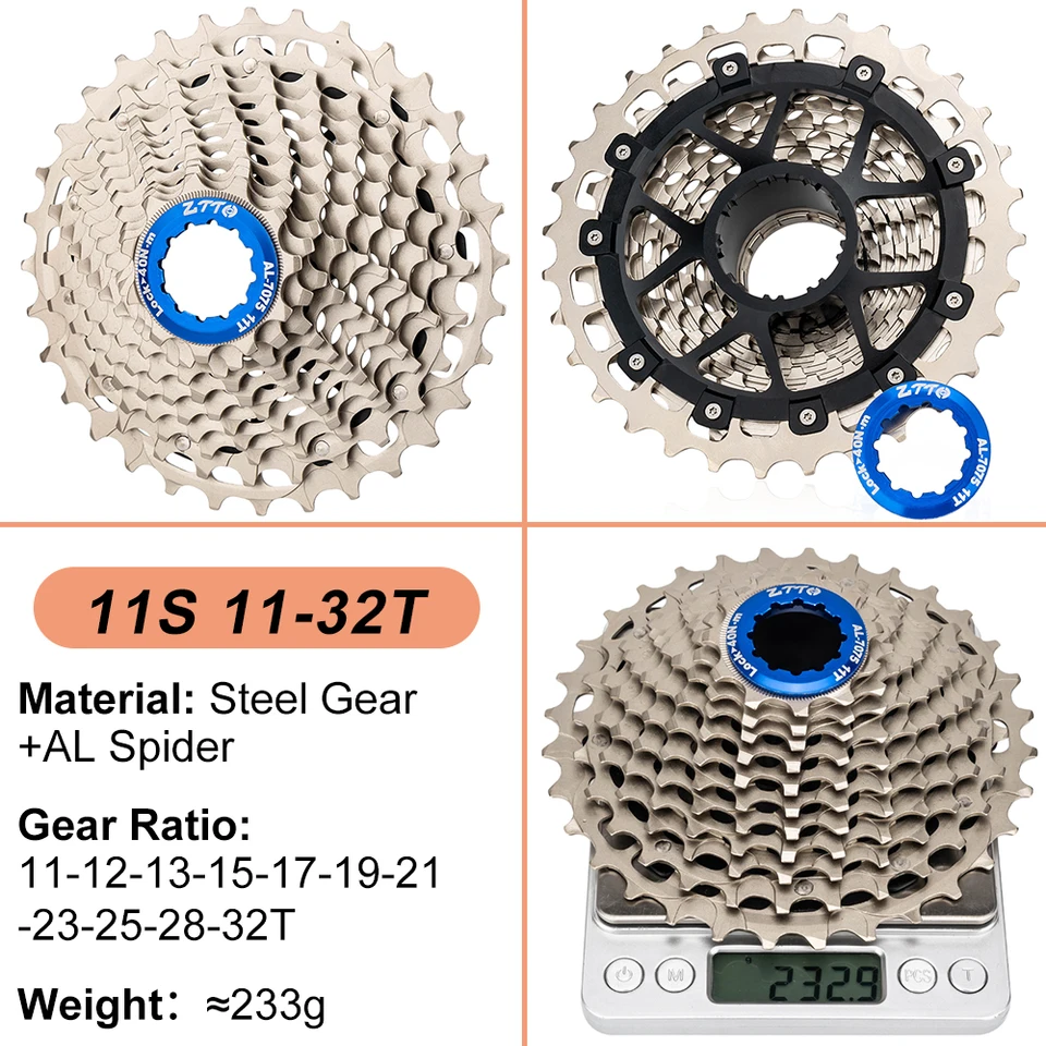ZTTO Road Bike 11 Speed ULT Cassette HG Freehub 11-28T Gravel