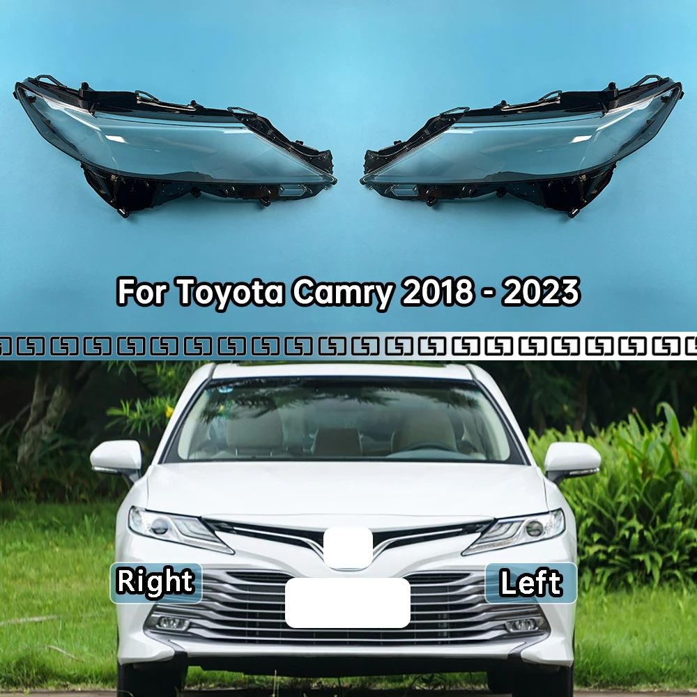 

For Toyota Camry 2018-2023 Front Headlight Cover Transparent Lampshade Lamp Lens Headlamp Shell Plexiglass