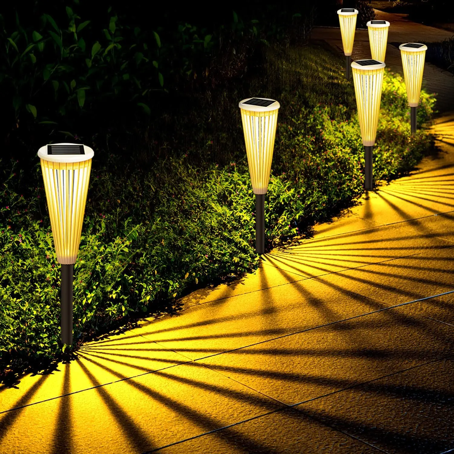 solar powered garden lights led impermeavel pathway light casa quintal rua gramado decoracao da paisagem lampada ao ar livre pack 01