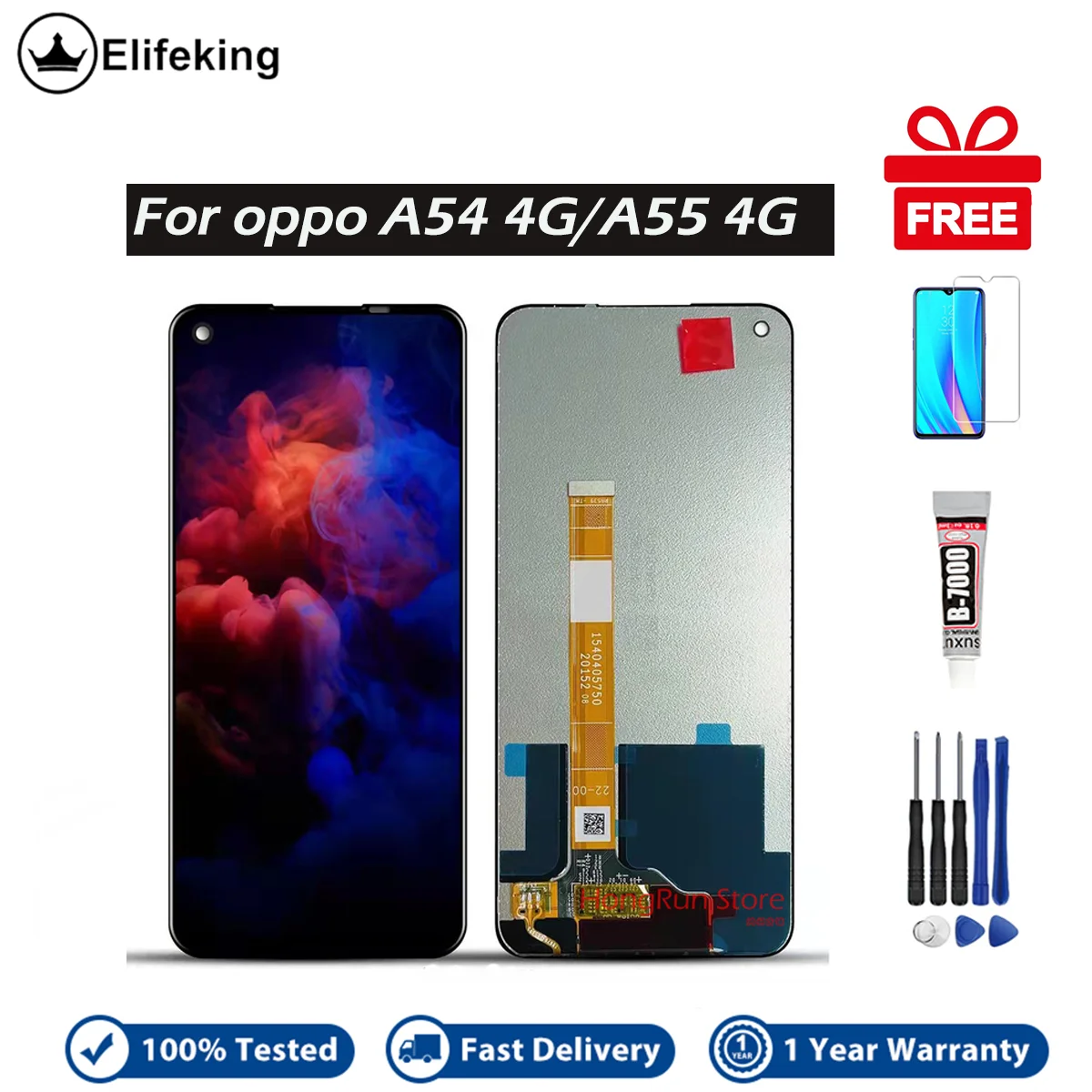 

6.5" Original For Oppo A54 4G CPH2239 LCD Display Screen Touch Digitizer Assembly Replacement For Oppo A55 4G Display With Frame