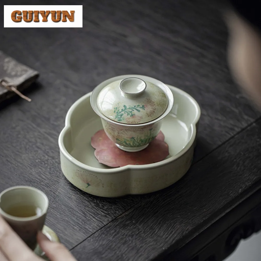 100ml Hand-painted Dandelion Gaiwan Boutique Underglaze Color Literati Tea Tureen Chinese Tea Brewing Cover Bowl Cafes Ornaments