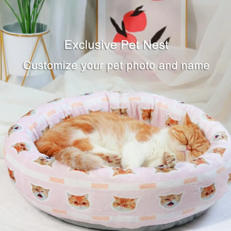 Dropshipping Gift Custom Dog Bed House Waterproof Pet Sleeping Mat Warm Sofa Cushion Mattress Pet Blanket Kennel view 4