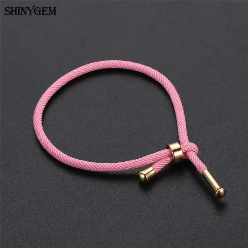 

shinygem minimalism thread rope Stainless steel bracelets for man accessories adjustable string couple handmade Free shipping