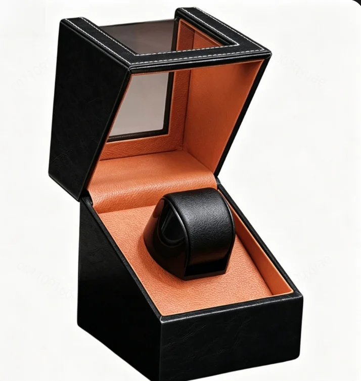 Single Watch Winder Box Automatic Rotation Watch Storage Case Plug-in Battery Dual Use Watch Shaker for Mechanical Watches